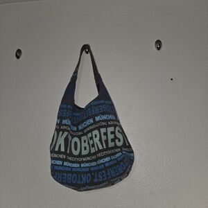 Robin Ruth Turquoise and Navy Zip-Top Shoulder Bag